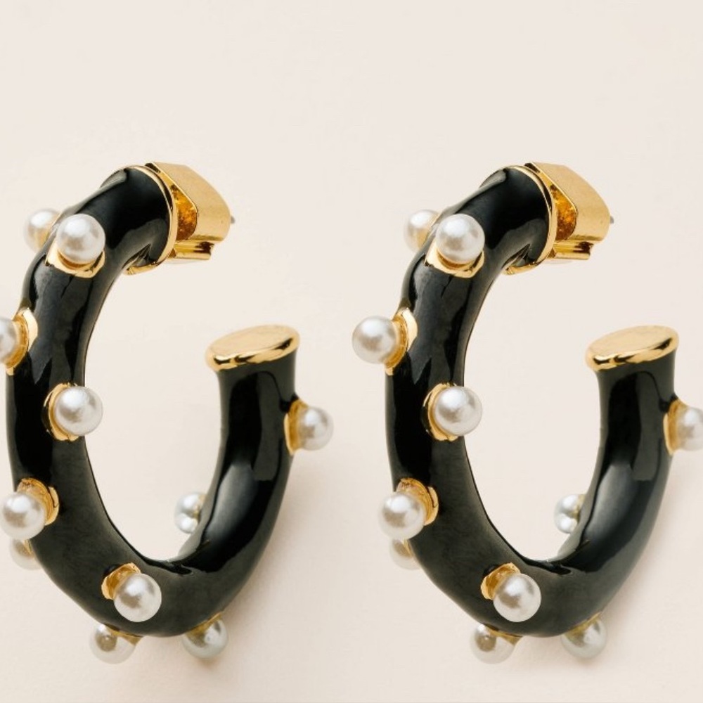 Kate Spade Target - Pearl Polka Dot Hoop Earrings